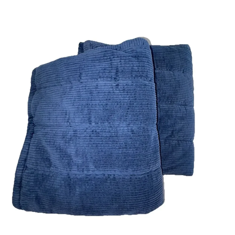 Pottery Barn Teen Emerson 2 Navy Blue Corduroy Pillow Shams European Square
